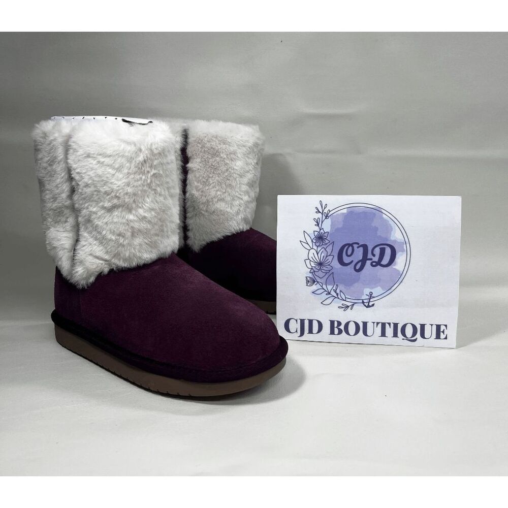 Koolaburra by UGG Kids' Aubrei Short Booties - Plum 2 Little Kids - Picture 1 of 7